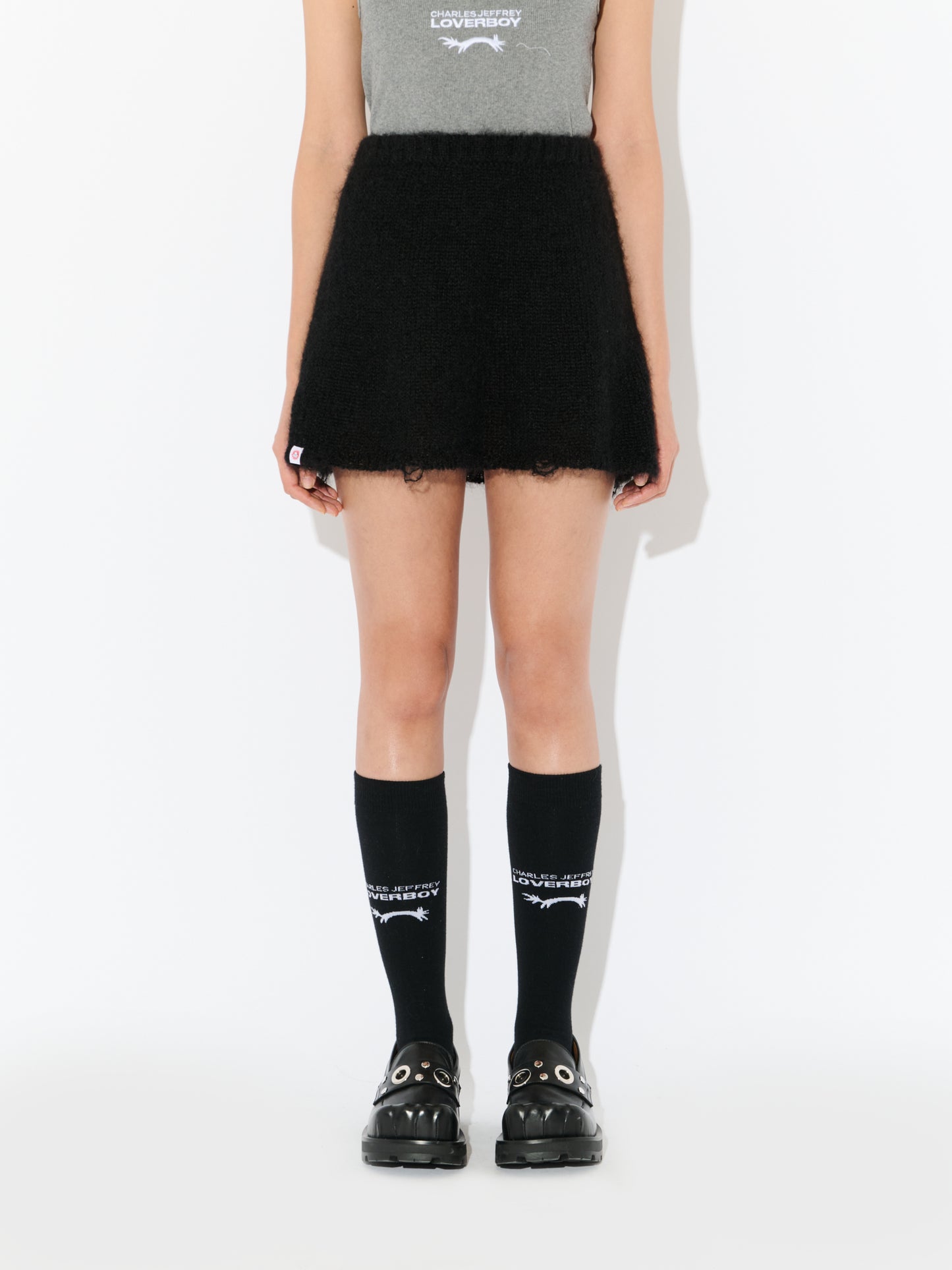 Charles Jeffrey LOVERBOY Knitted Mini Skirt Black