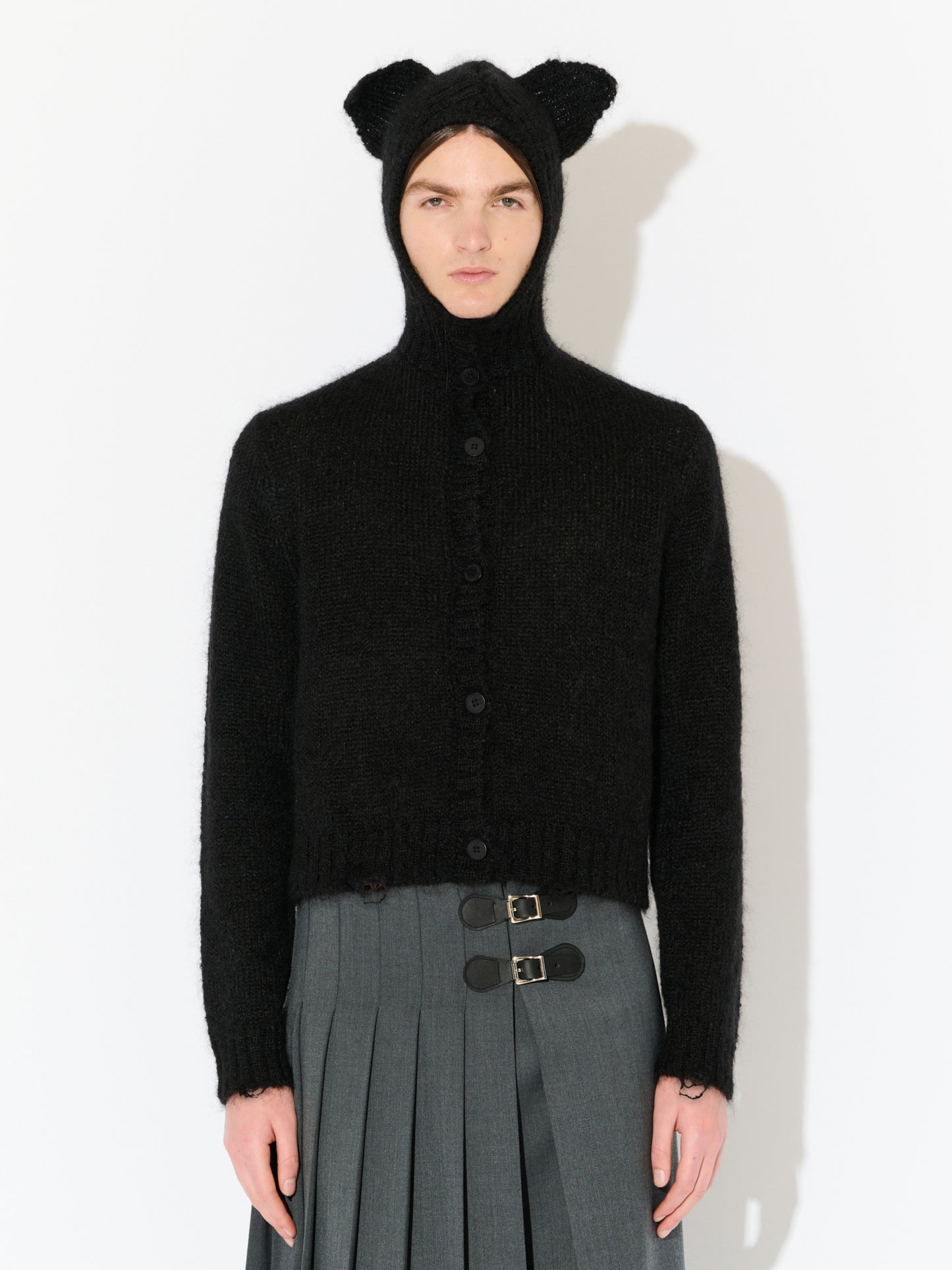 Charles Jeffrey LOVERBOY Ears Balaclava Jumper Black