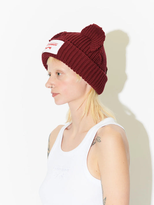 Charles Jeffrey LOVERBOY Chunky Ears Beanie Red