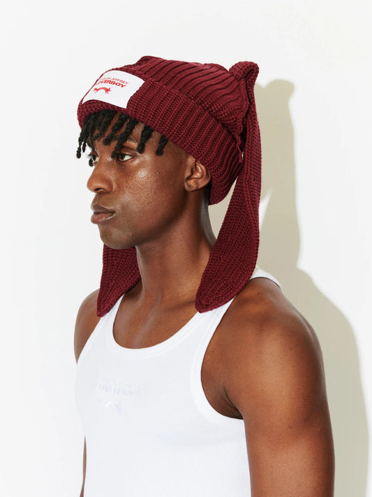 Charles Jeffrey LOVERBOY Chunky Rabbit Beanie Red