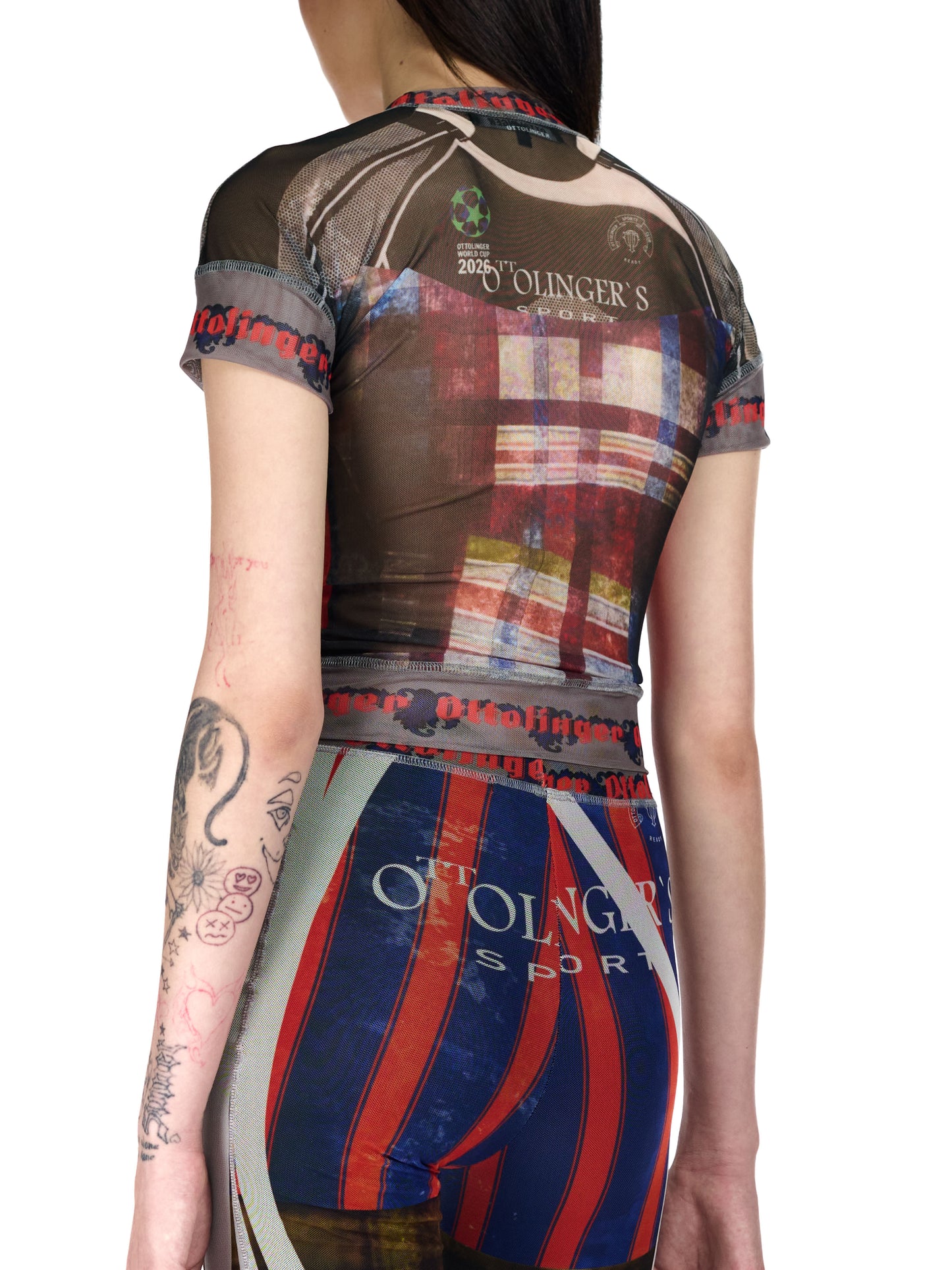 Ottolinger Mesh T-Shirt Racing Plaid Print