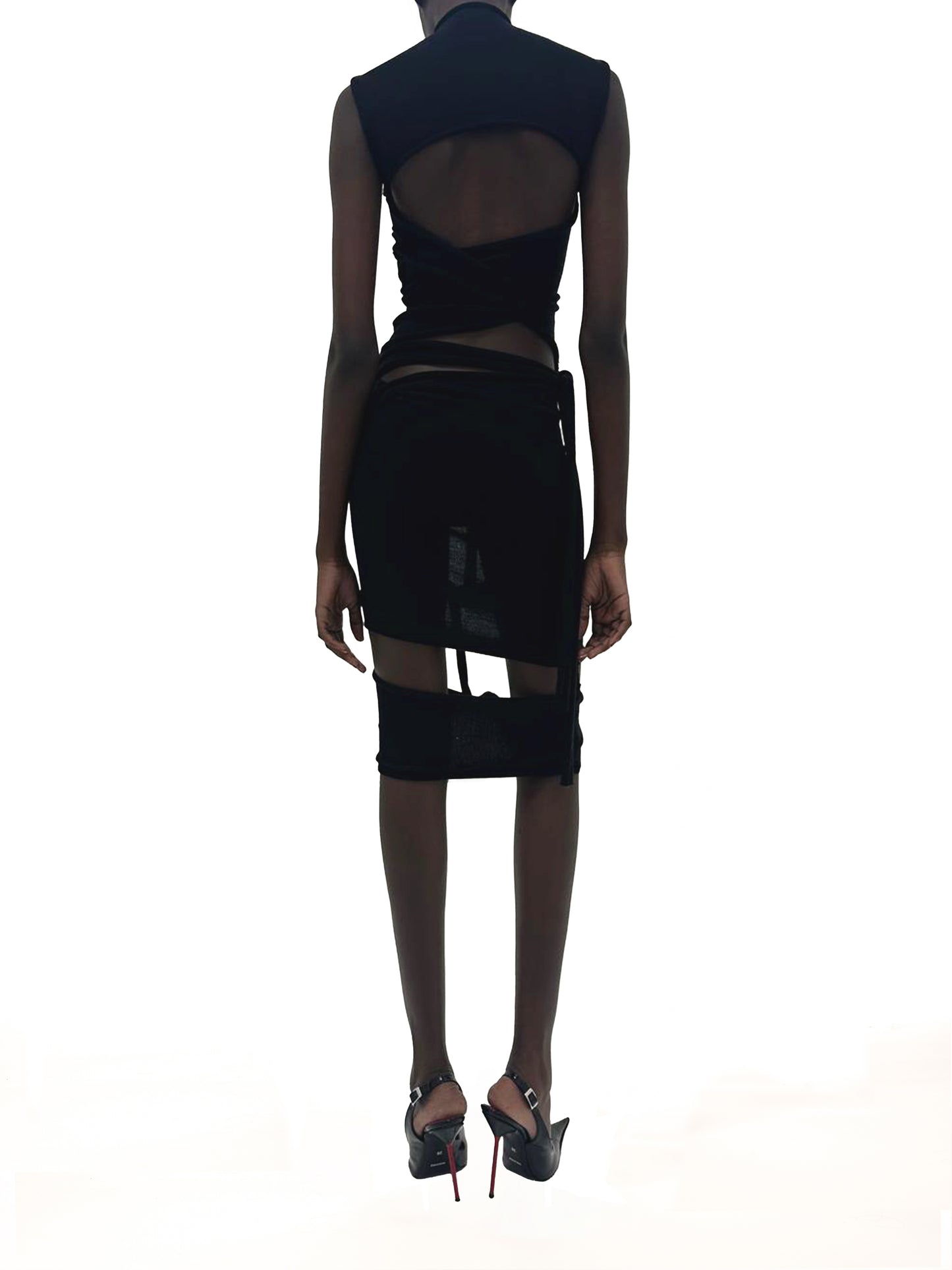 Ottolinger Cut Out Knit Dress Black