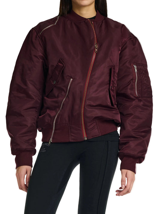 Ottolinger Woven Forever Zip Bomber Burgundy