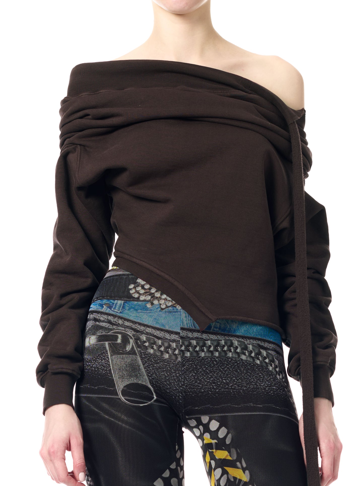 Ottolinger Off-Shoulder Slouchy Sweater Brown