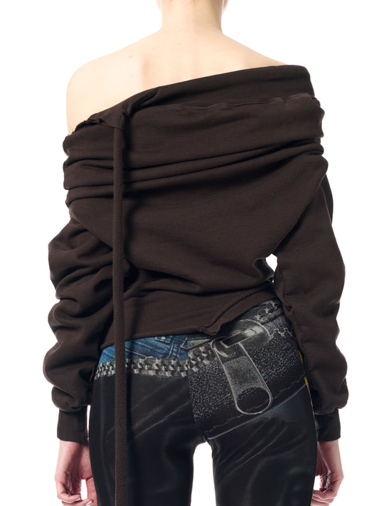 Ottolinger Off-Shoulder Slouchy Sweater Brown
