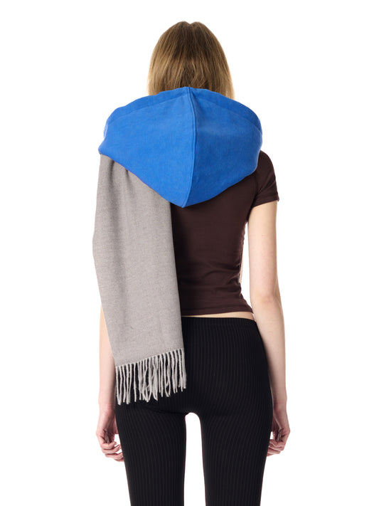 Ottolinger Deconstructed Hoodie Scarf Blue & Grey