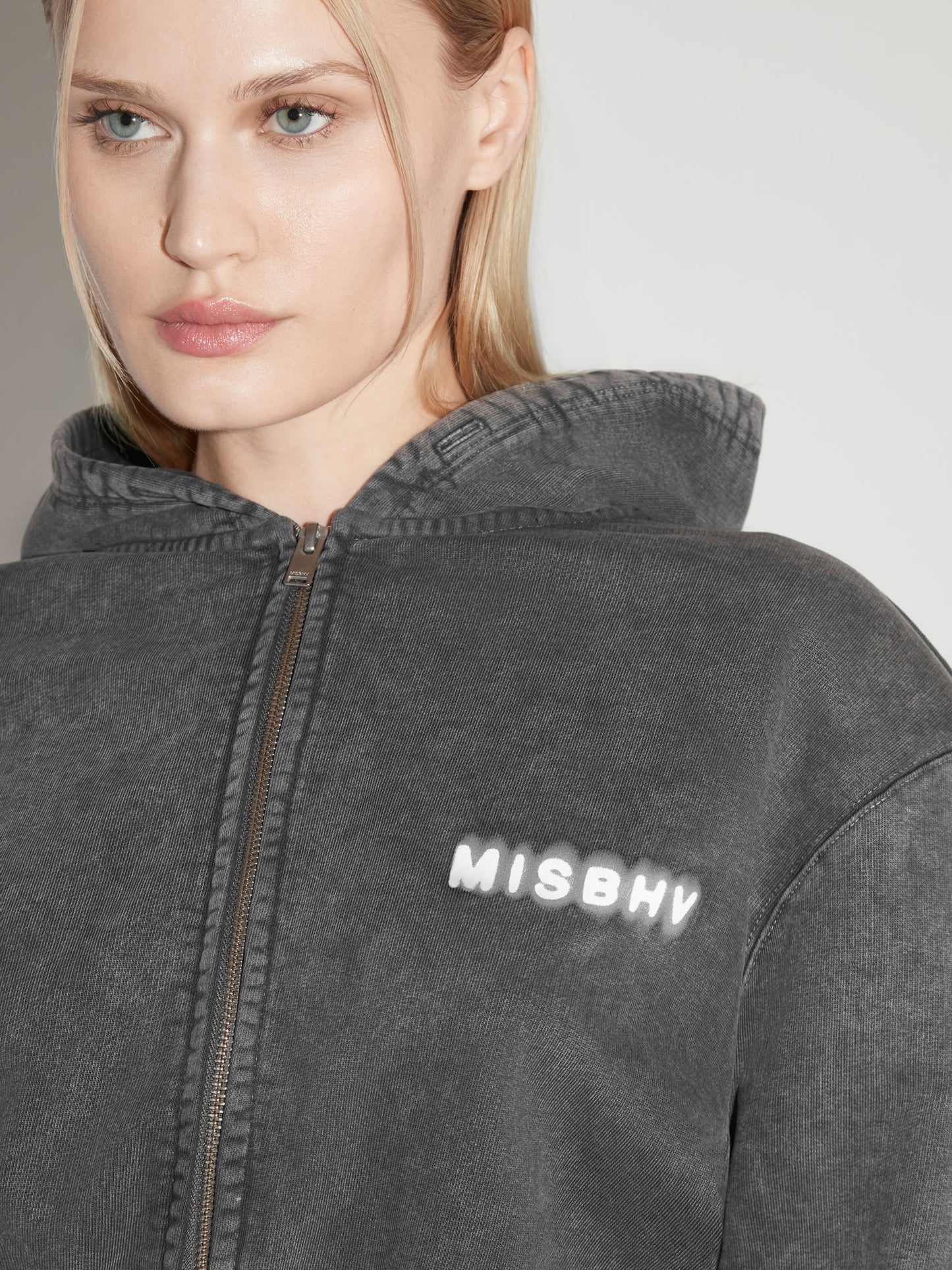 MISSBHV Community Cropped Zipped Hoodie Black
