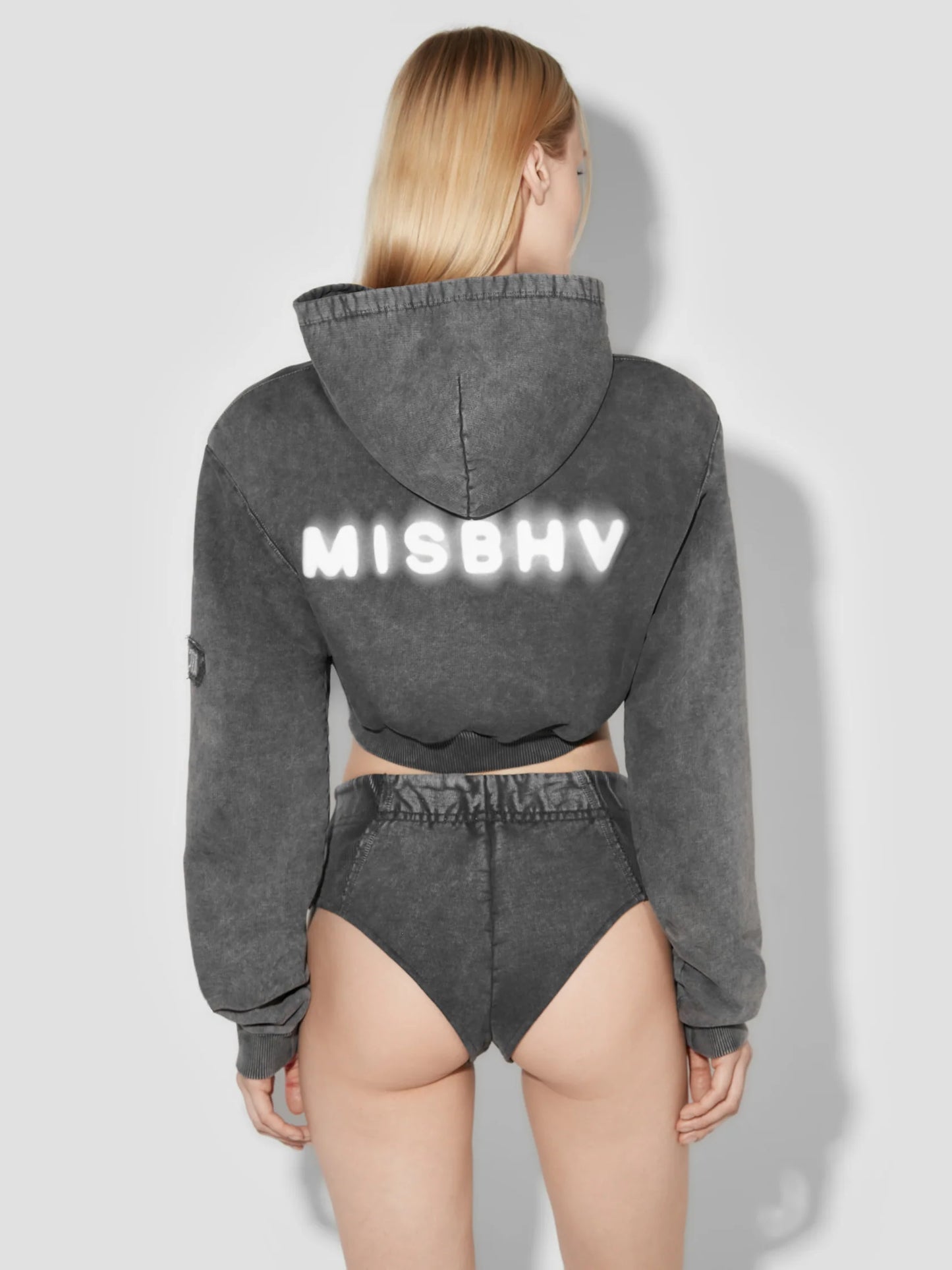 MISSBHV Community Cropped Zipped Hoodie Black