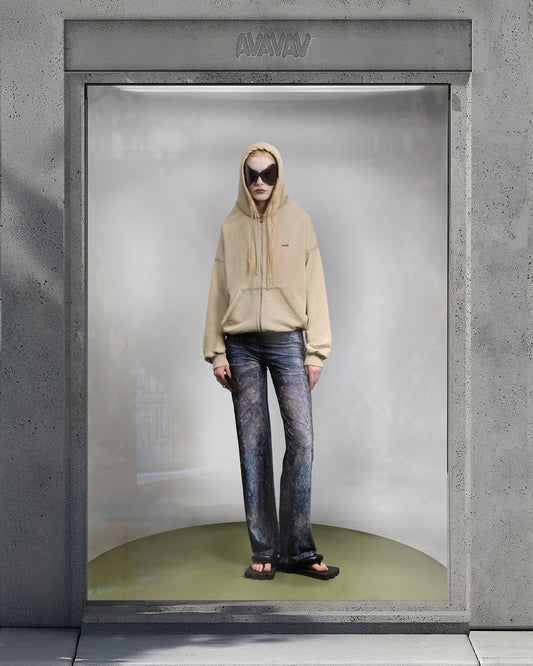 AVAVAV Denim Printed Pants Blue