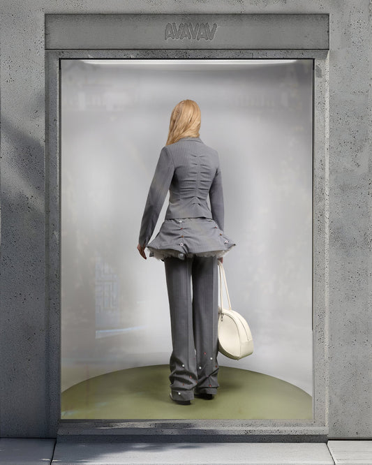 AVAVAV Pants Pinstripe With Buttons Grey