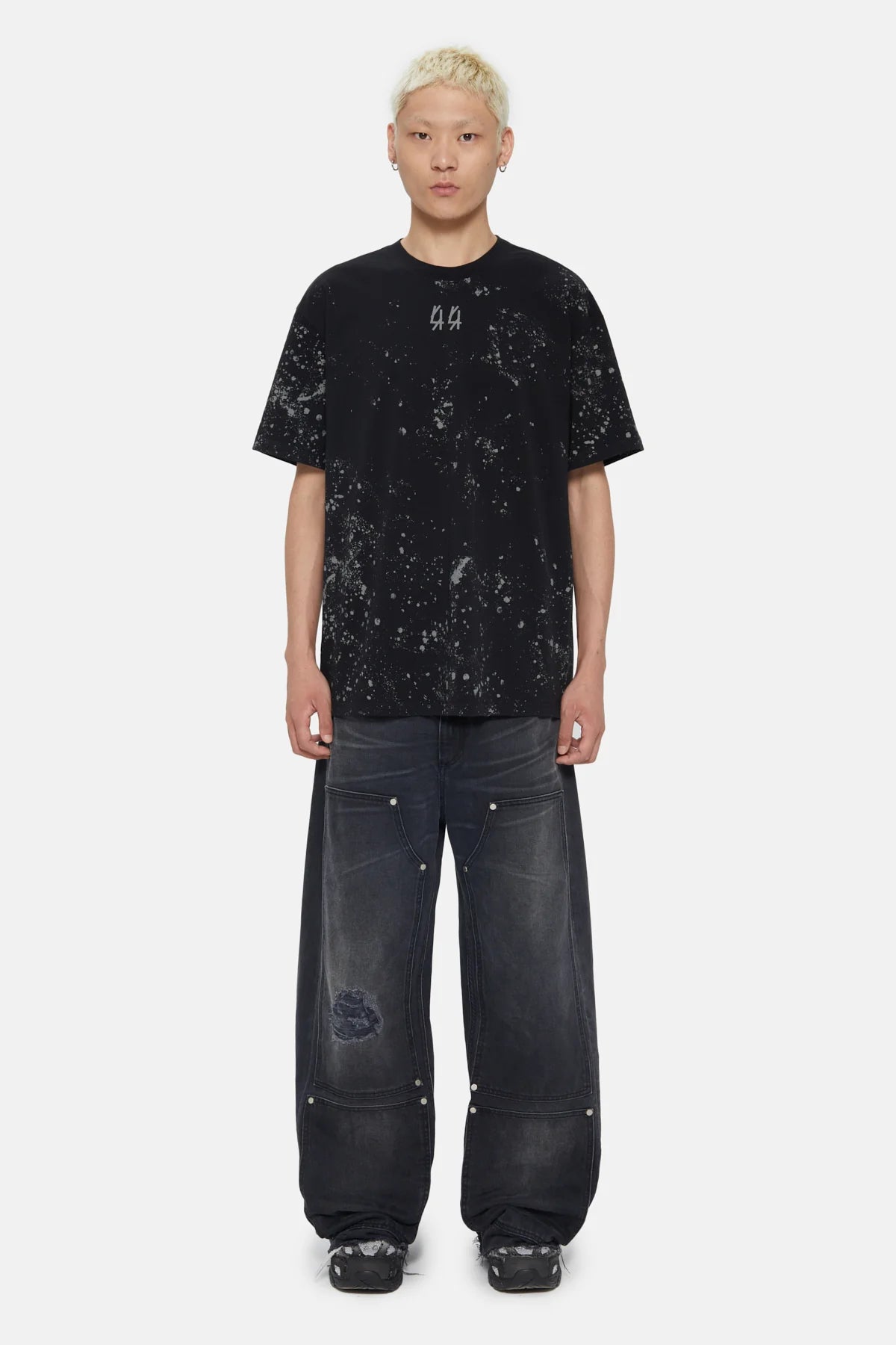 44Label Grey Stain Tee Black