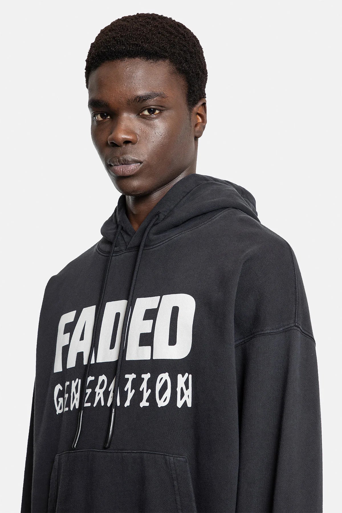 44Label Faded Gen Hoodie Black