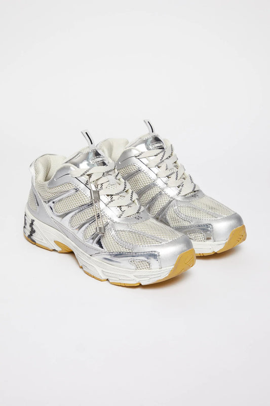 44Label Dragger Sneakers White & Silver