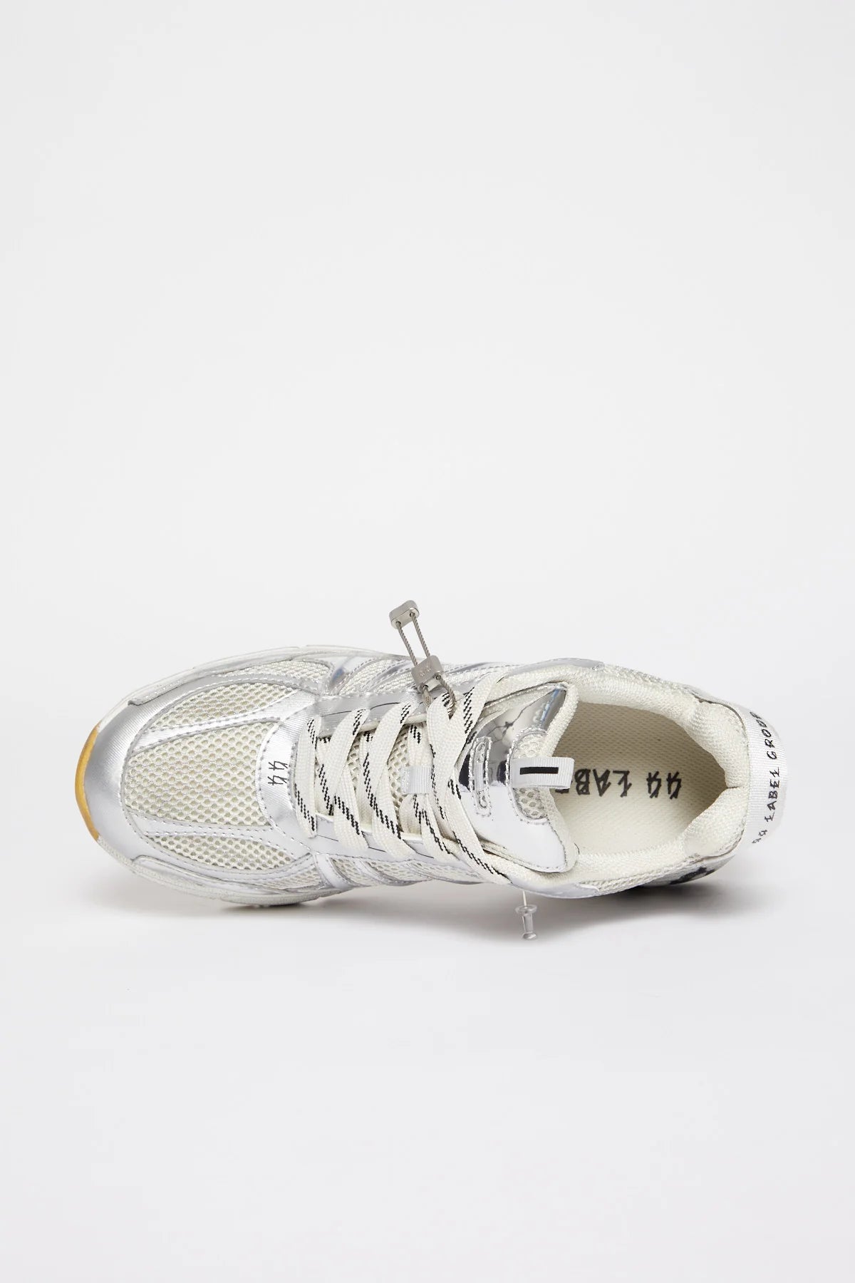 44Label Dragger Sneakers White & Silver