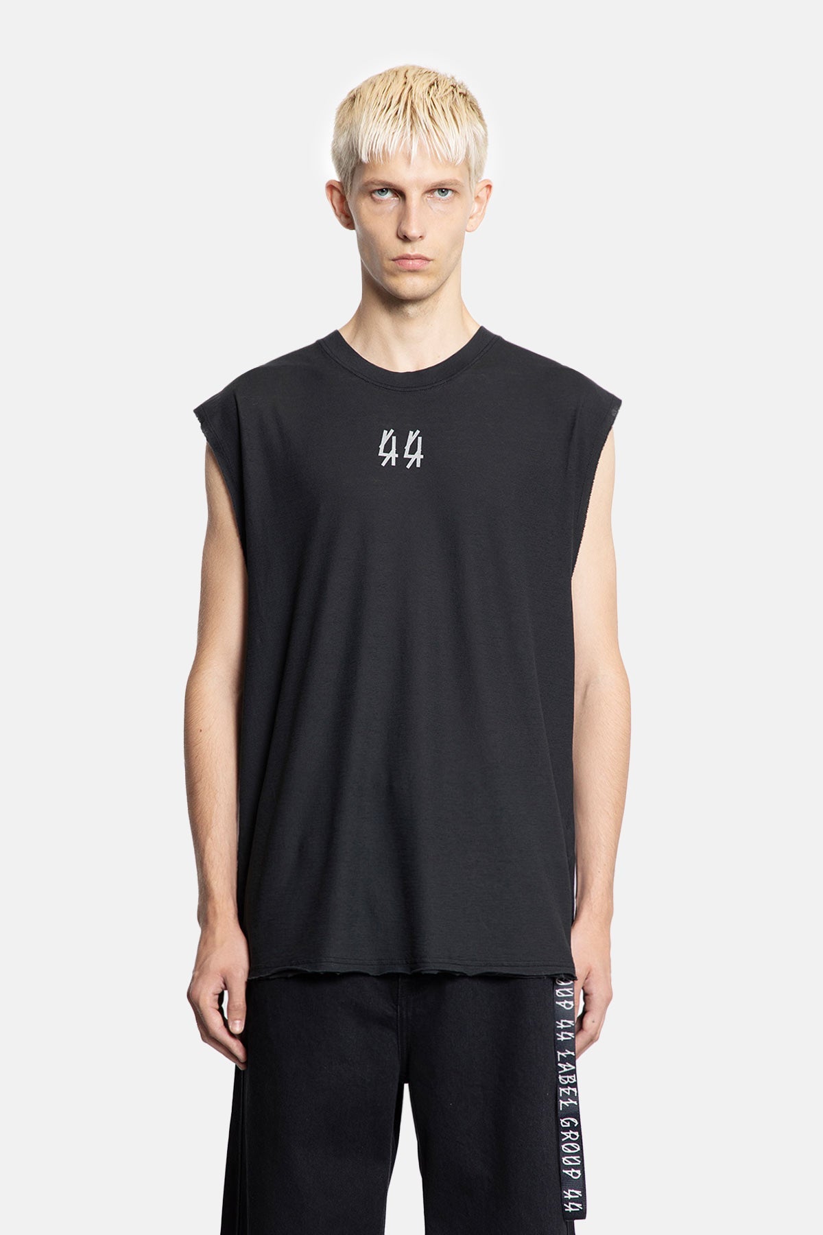 44Label Green Centipede Xenon Oversize Sleeveless Tee Black