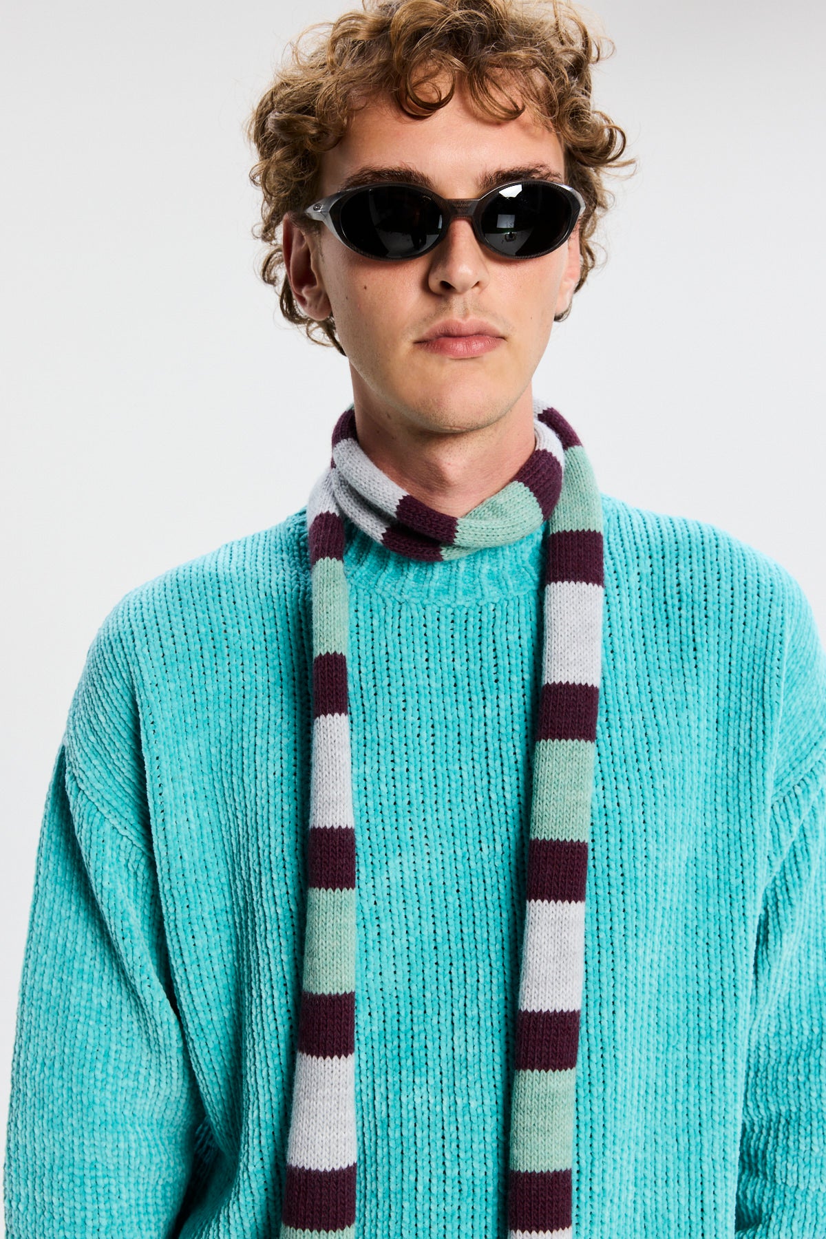 Bonsai Chenille Crewneck Sweater Azure