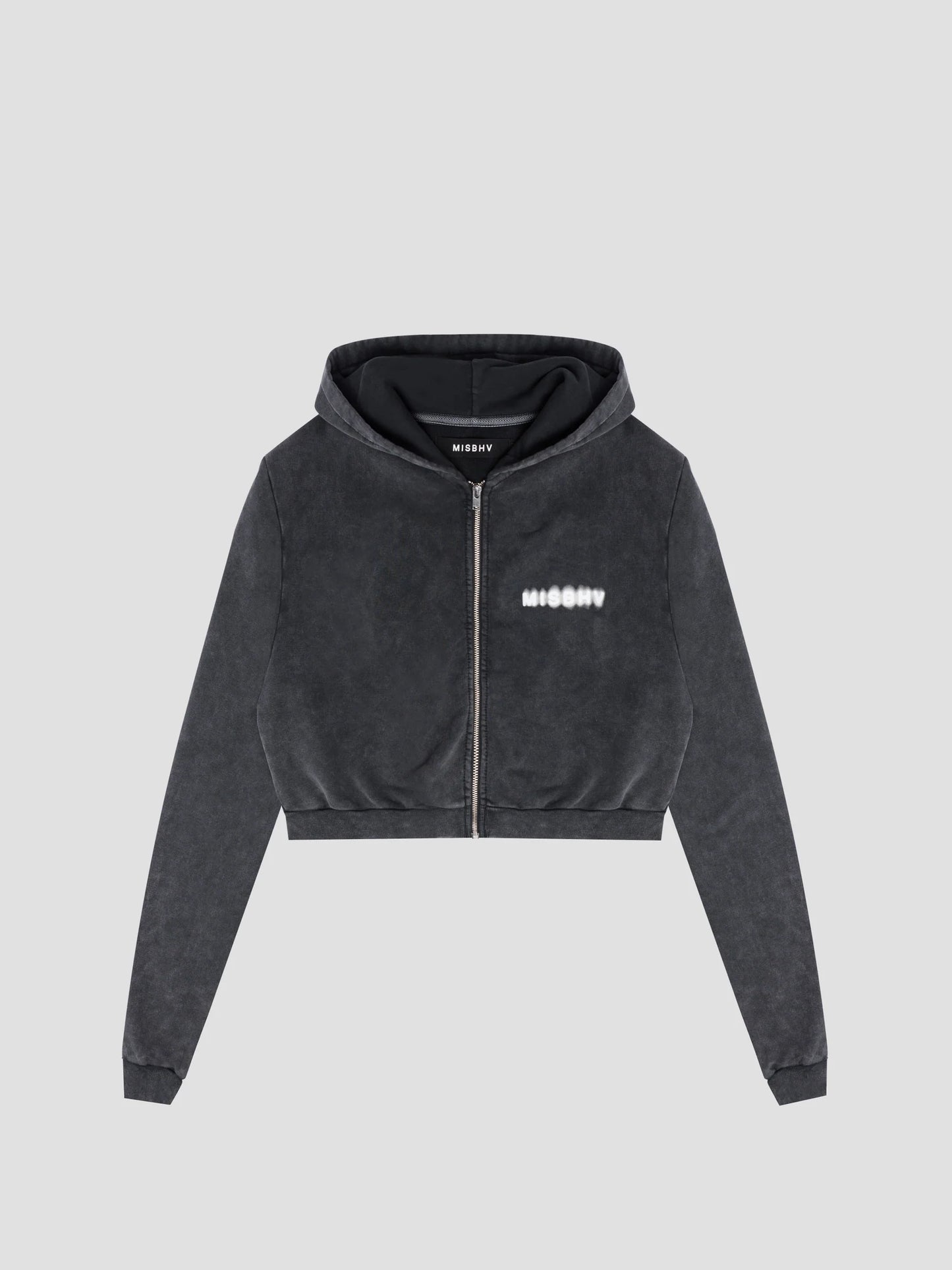MISSBHV Community Cropped Zipped Hoodie Black