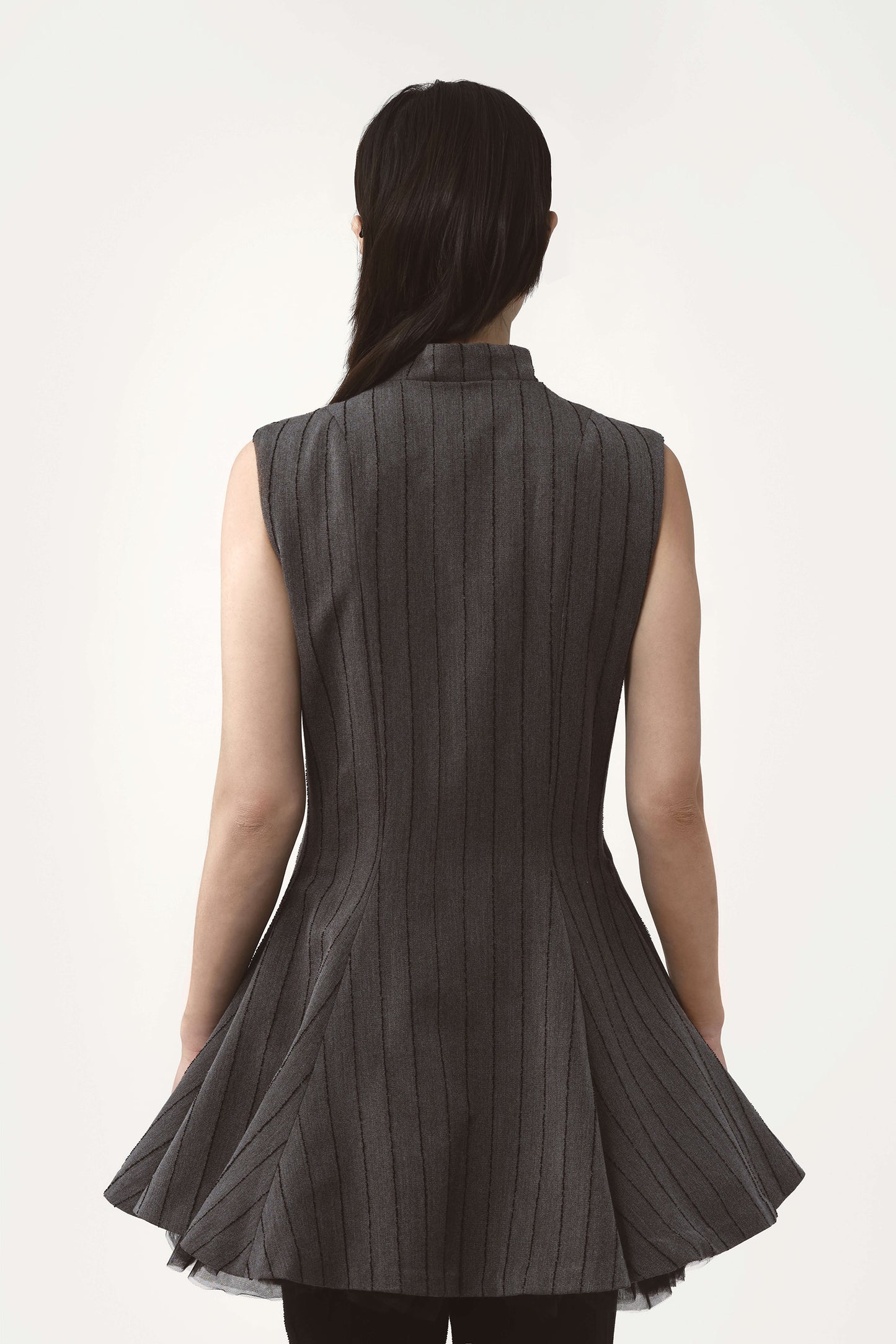 AVAVAV Tulle Pinstripe Dress Grey