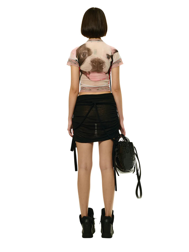 Ottolinger Mesh T Shirt Cat Print White
