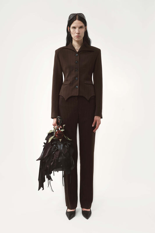 AVAVAV Pinstripe Pants Brown