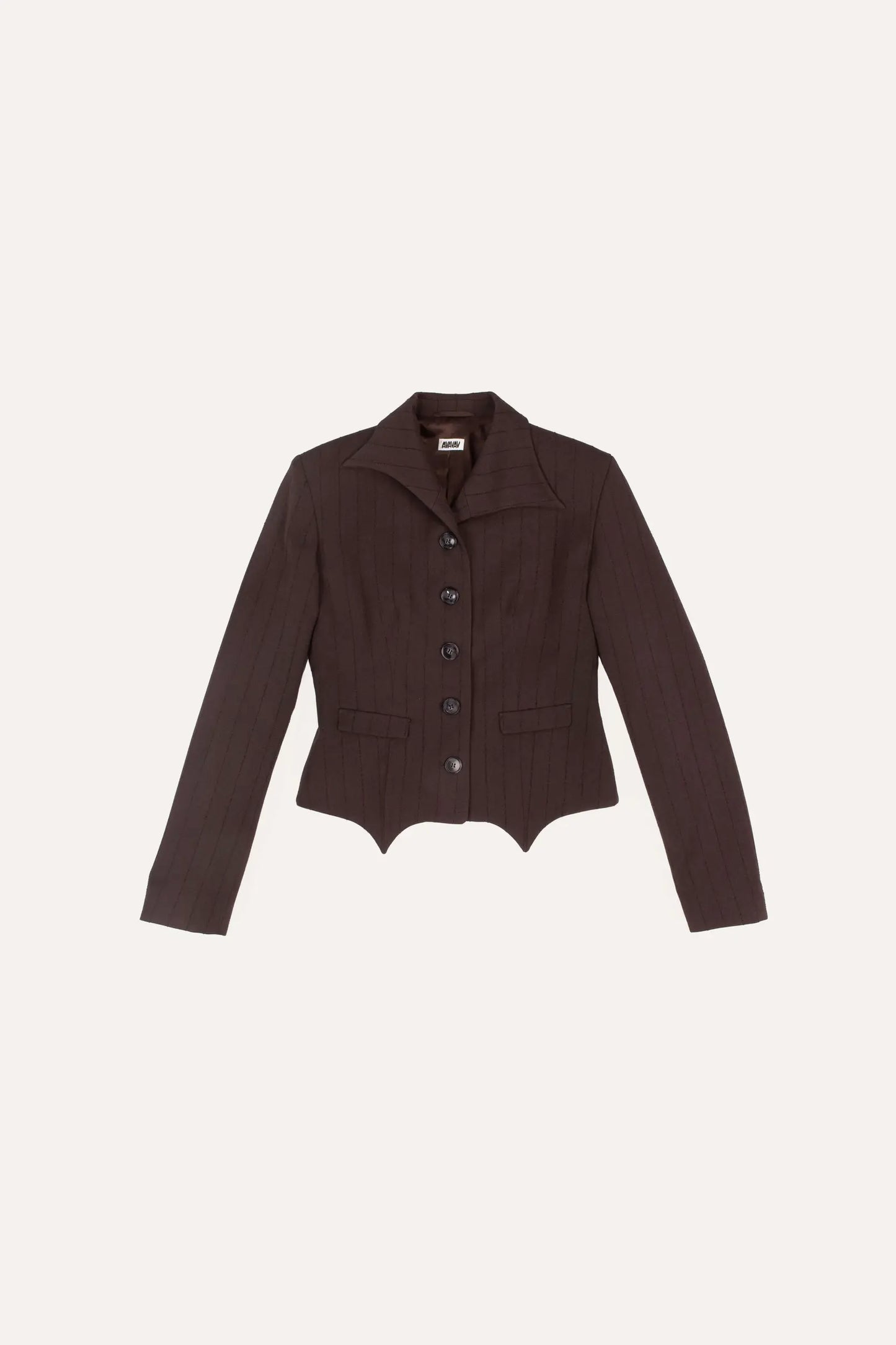 AVAVAV Petite Blazer Pinstripe Brown
