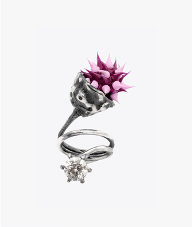 Angostura Spyke Zirconia Ring Silver