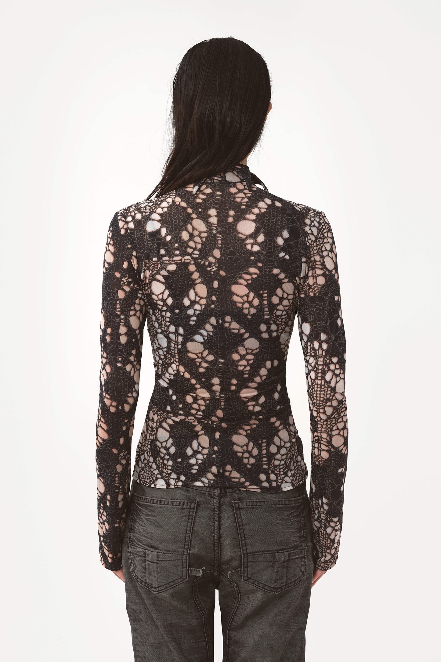 AVAVAV Spiky Button-Up Knit Shirt Printed