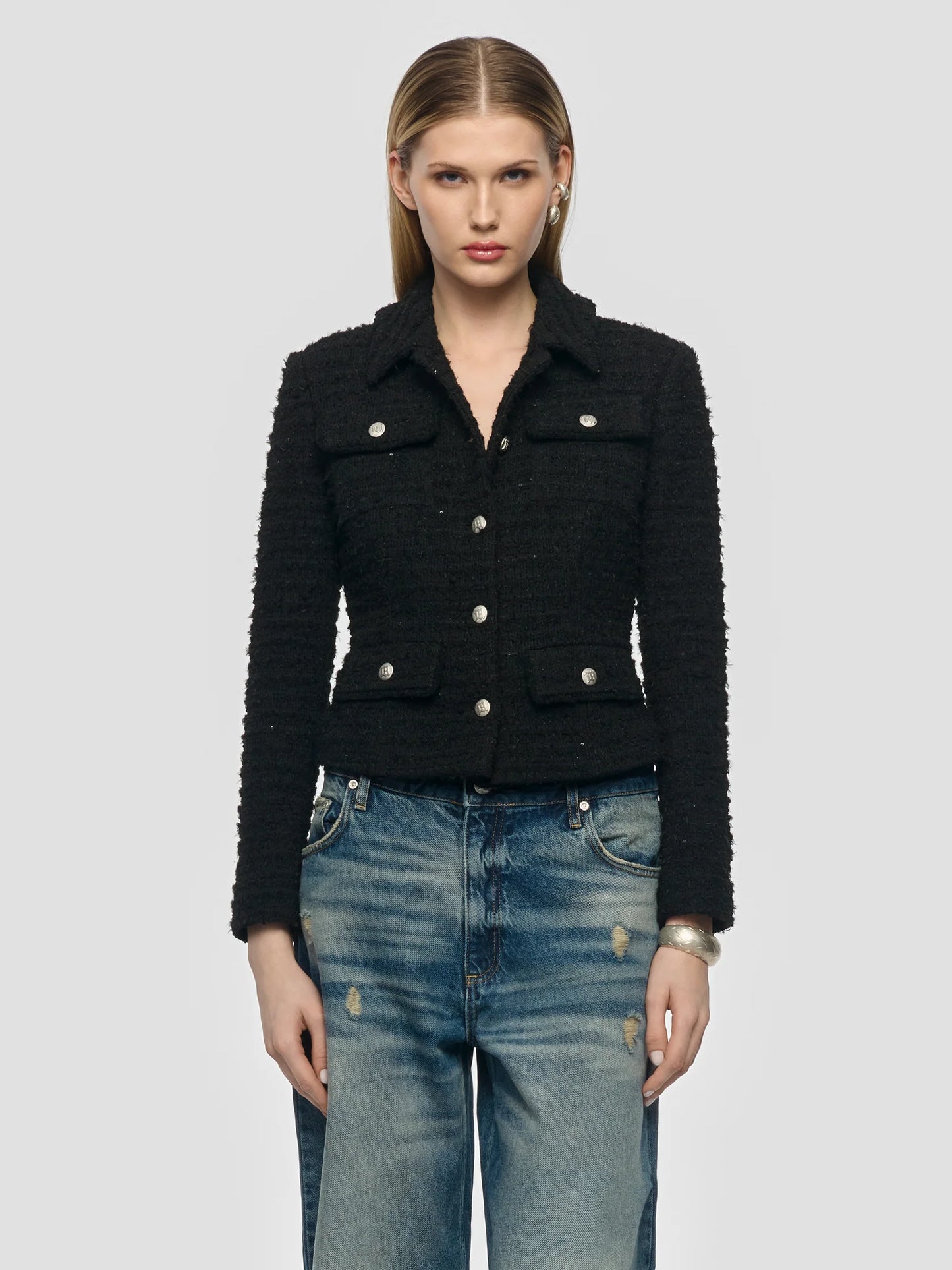 MISBHV Tweed Blazer Black