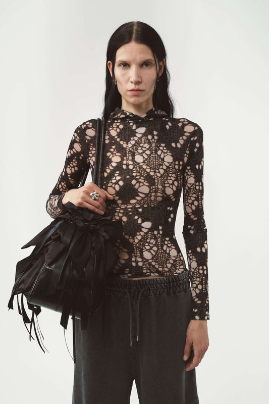 AVAVAV Hooded Knit Top Printed