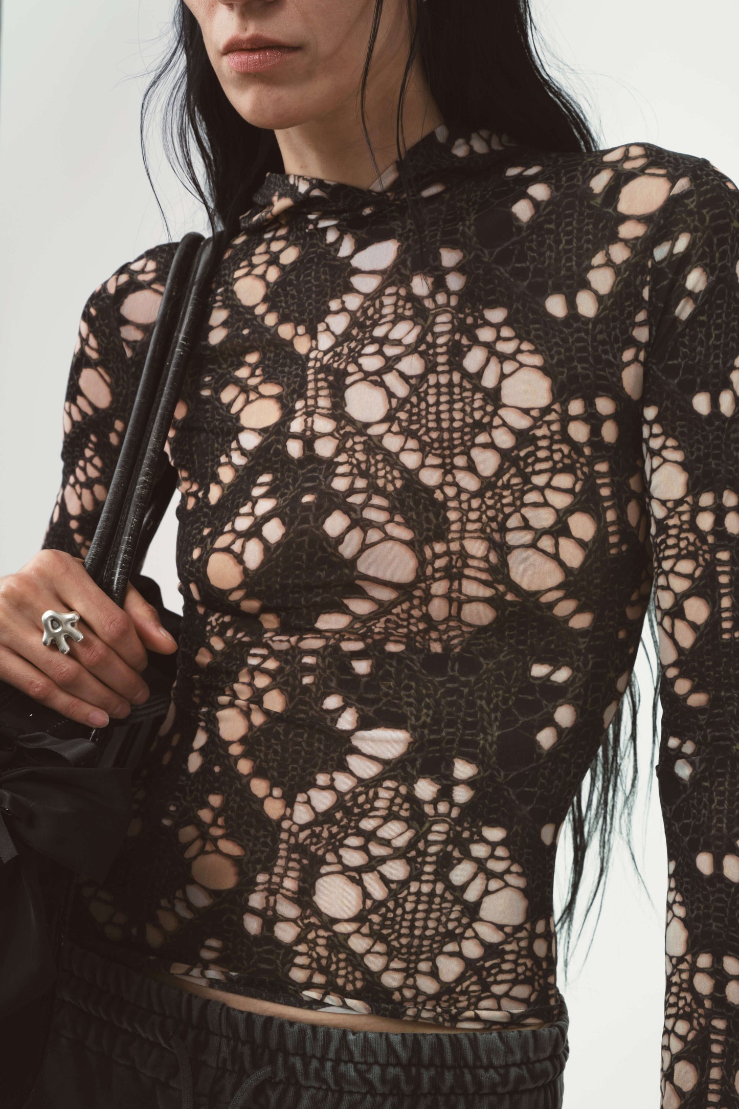 AVAVAV Hooded Knit Top Printed
