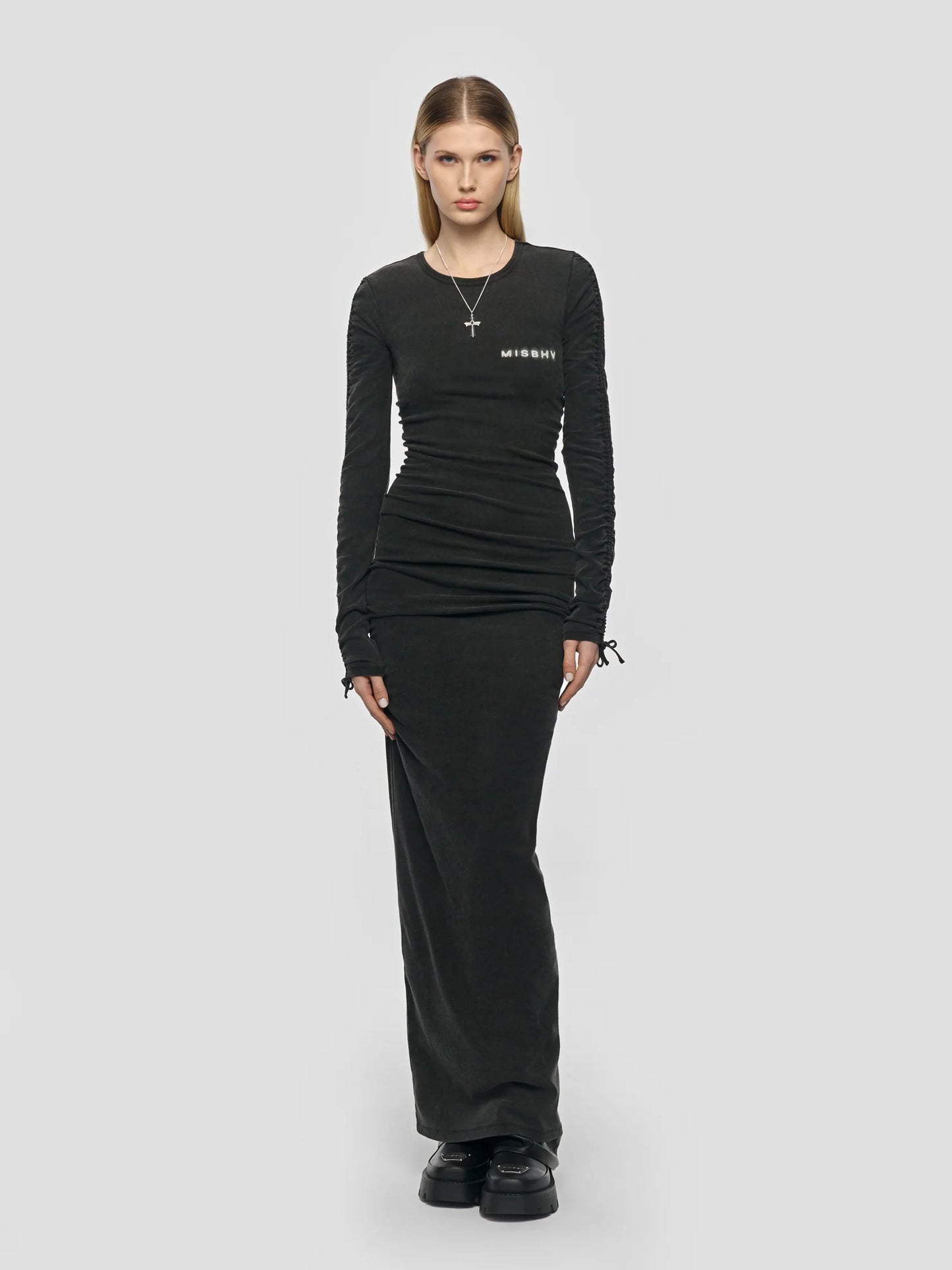 MISBHV Community Maxi Dress WashedBlack-Grey