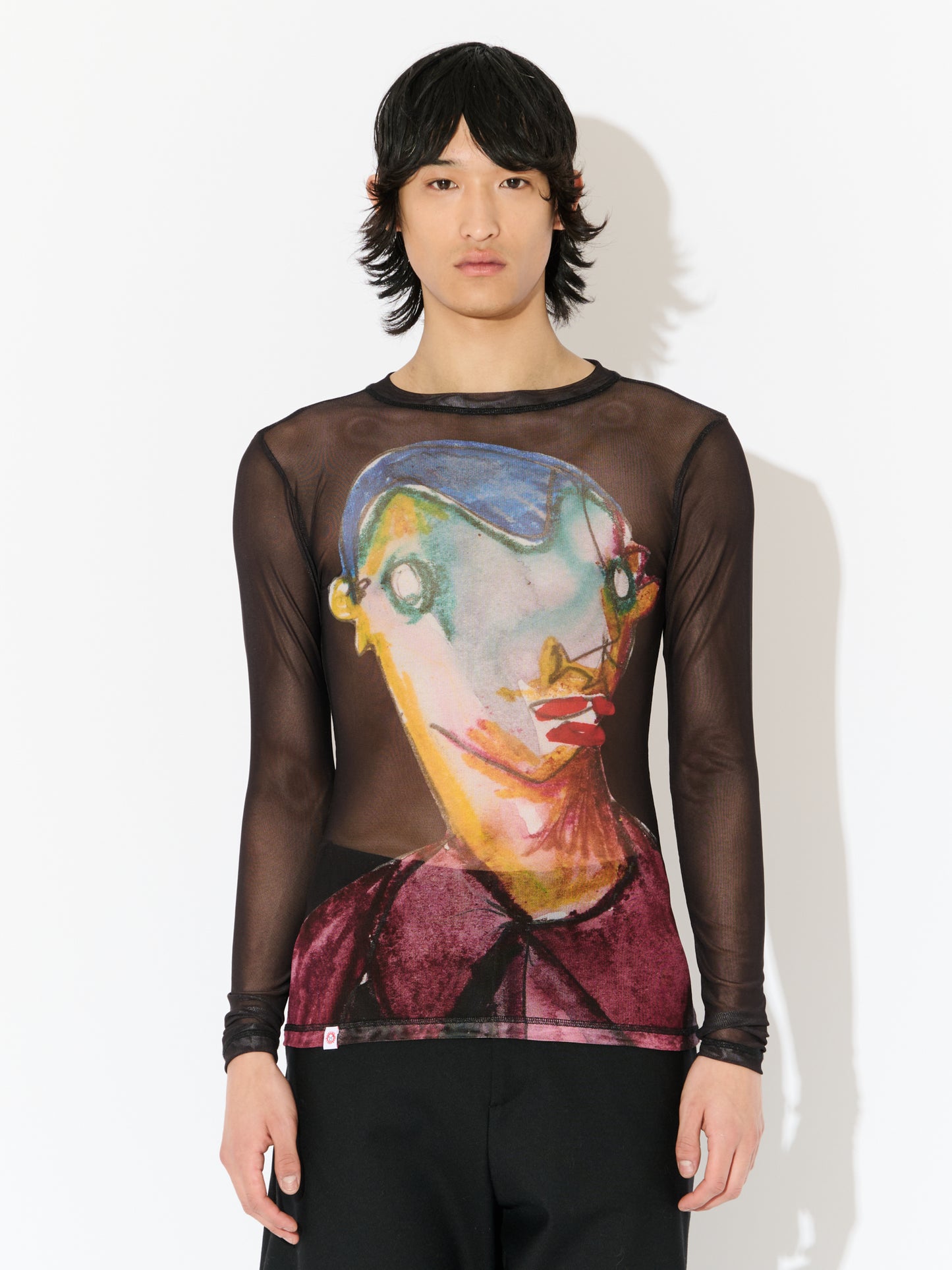 Charles Jeffrey LOVERBOY Powermesh Long Sleeve Tee Black