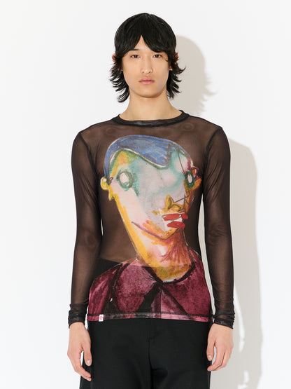 Charles Jeffrey LOVERBOY Powermesh Long Sleeve Tee Black