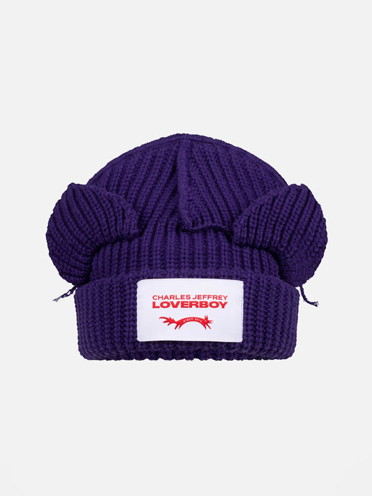 Charles Jeffrey LOVERBOY Chunky Ears Beanie Purple
