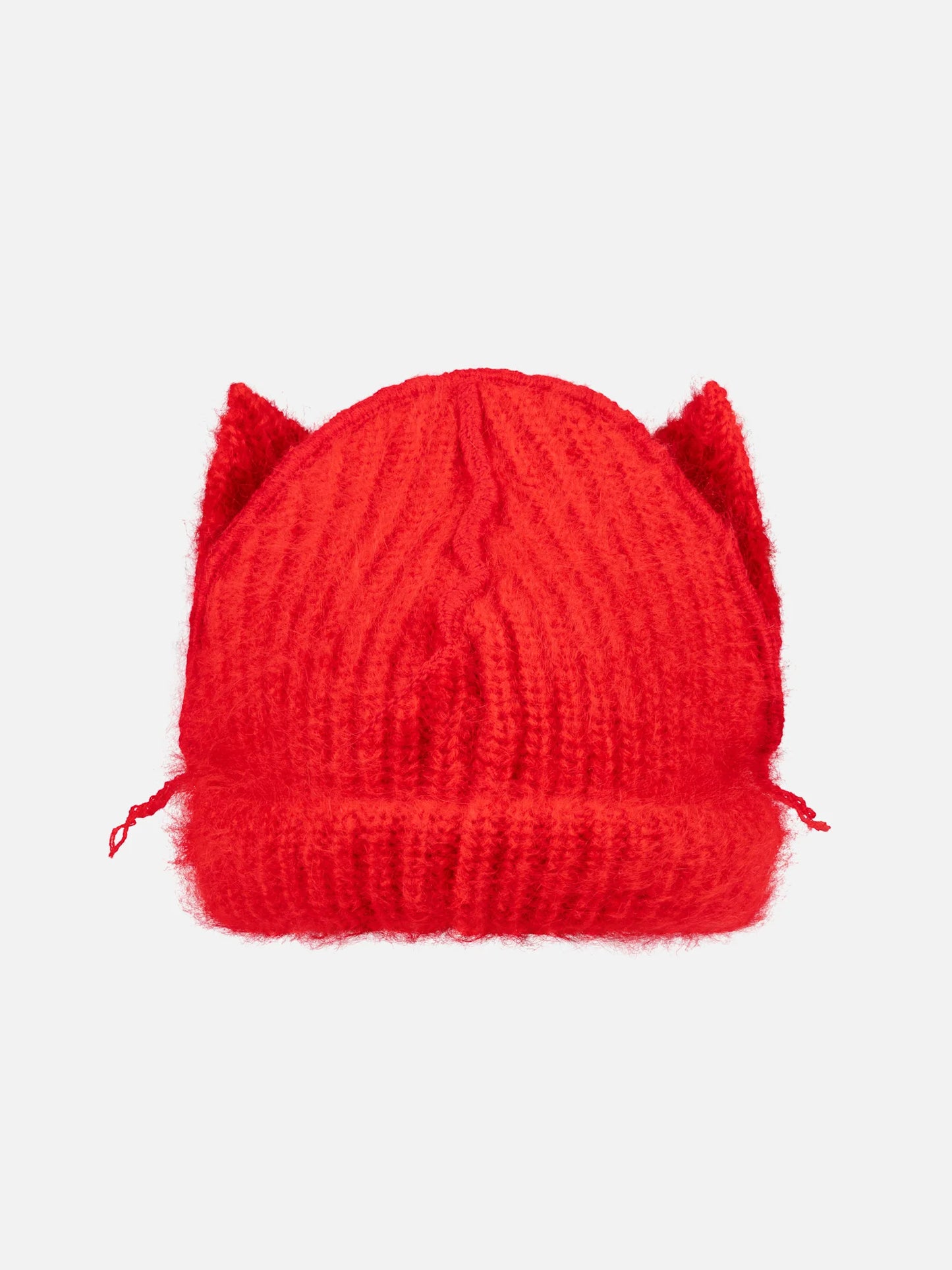 Charles Jeffrey LOVERBOY Mohair Chunky Ears Beanie Red