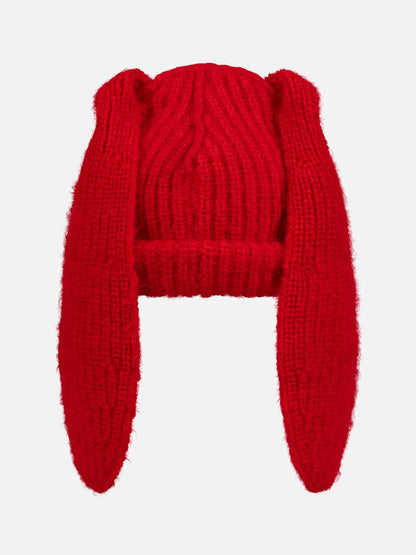 Charles Jeffrey LOVERBOY Mohair Chunky Rabbit Beanie Red