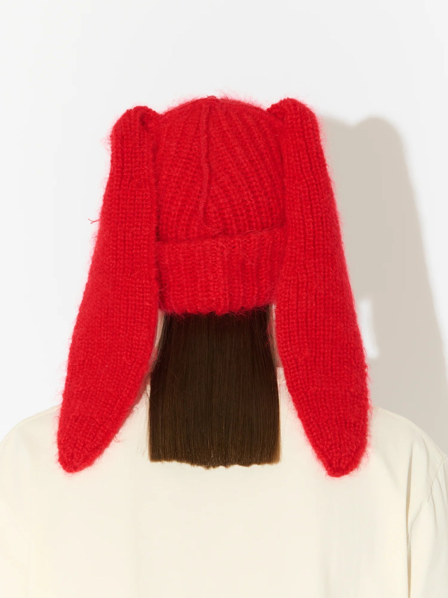 Charles Jeffrey LOVERBOY Mohair Chunky Rabbit Beanie Red