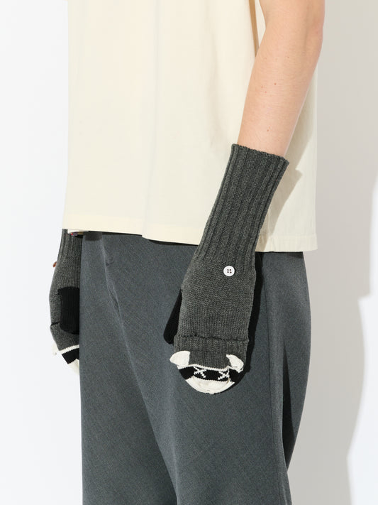 Charles Jeffrey LOVERBOY Animal Mittens Grey