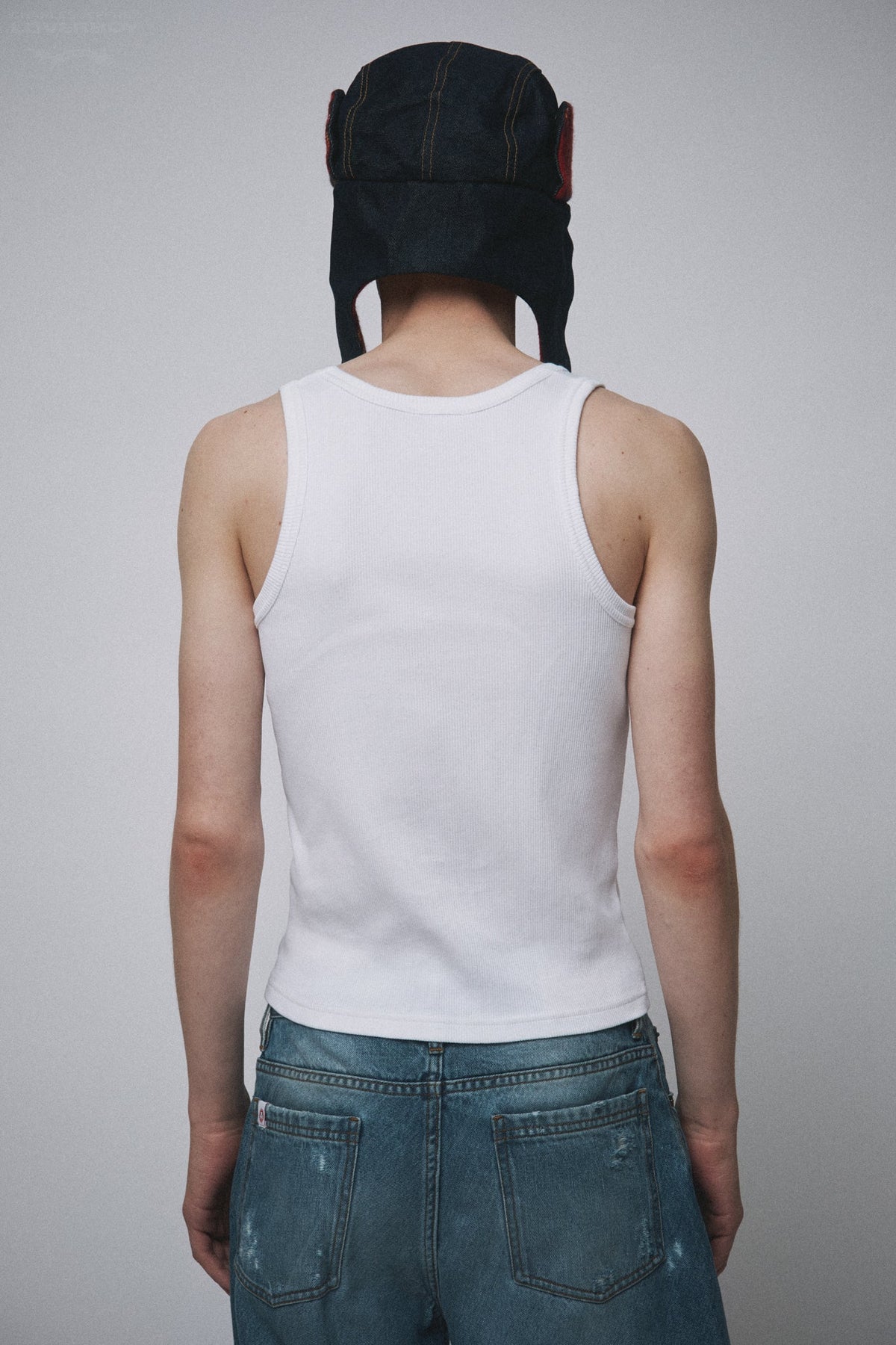 Charles Jeffrey LOVERBOY Knitted Logo Tank Top White