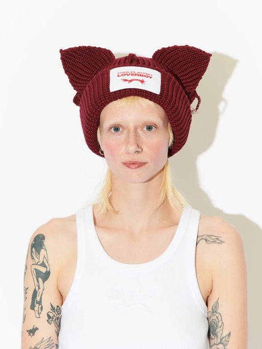 Charles Jeffrey LOVERBOY Chunky Ears Beanie Red