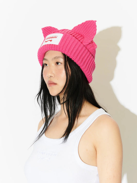 Charles Jeffrey LOVERBOY Chunky Ears Beanie Pink