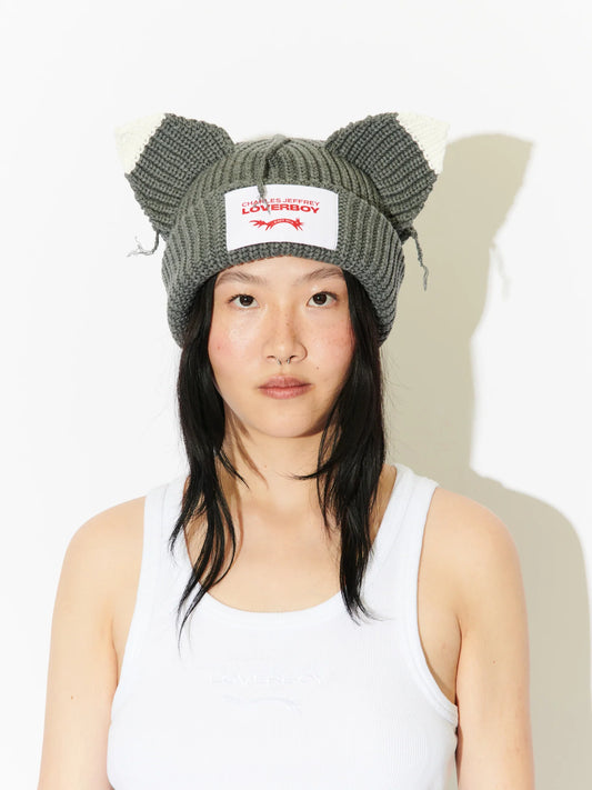 Charles Jeffrey LOVERBOY Chunky Ears Beanie Grey