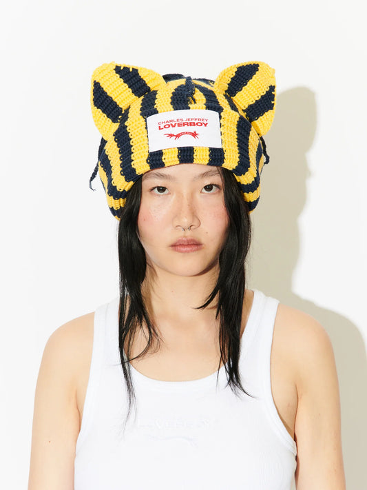 Charles Jeffrey LOVERBOY Chunky Ears Beanie Yellow