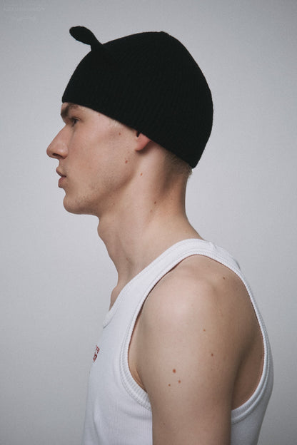 Charles Jeffrey LOVERBOY Ears Rib Beanie Black