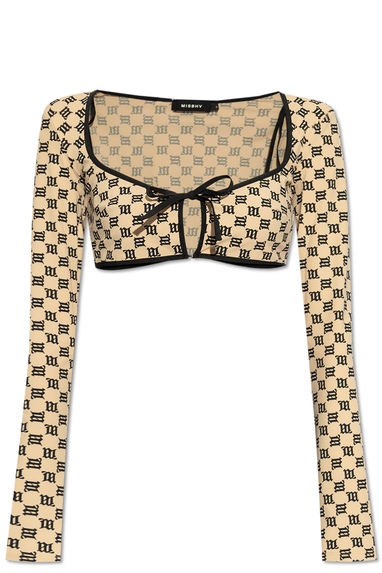 MISSBHV Monogram Coquette Bolero Top Beige