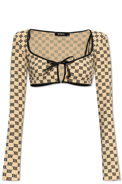 MISSBHV Monogram Coquette Bolero Top Beige