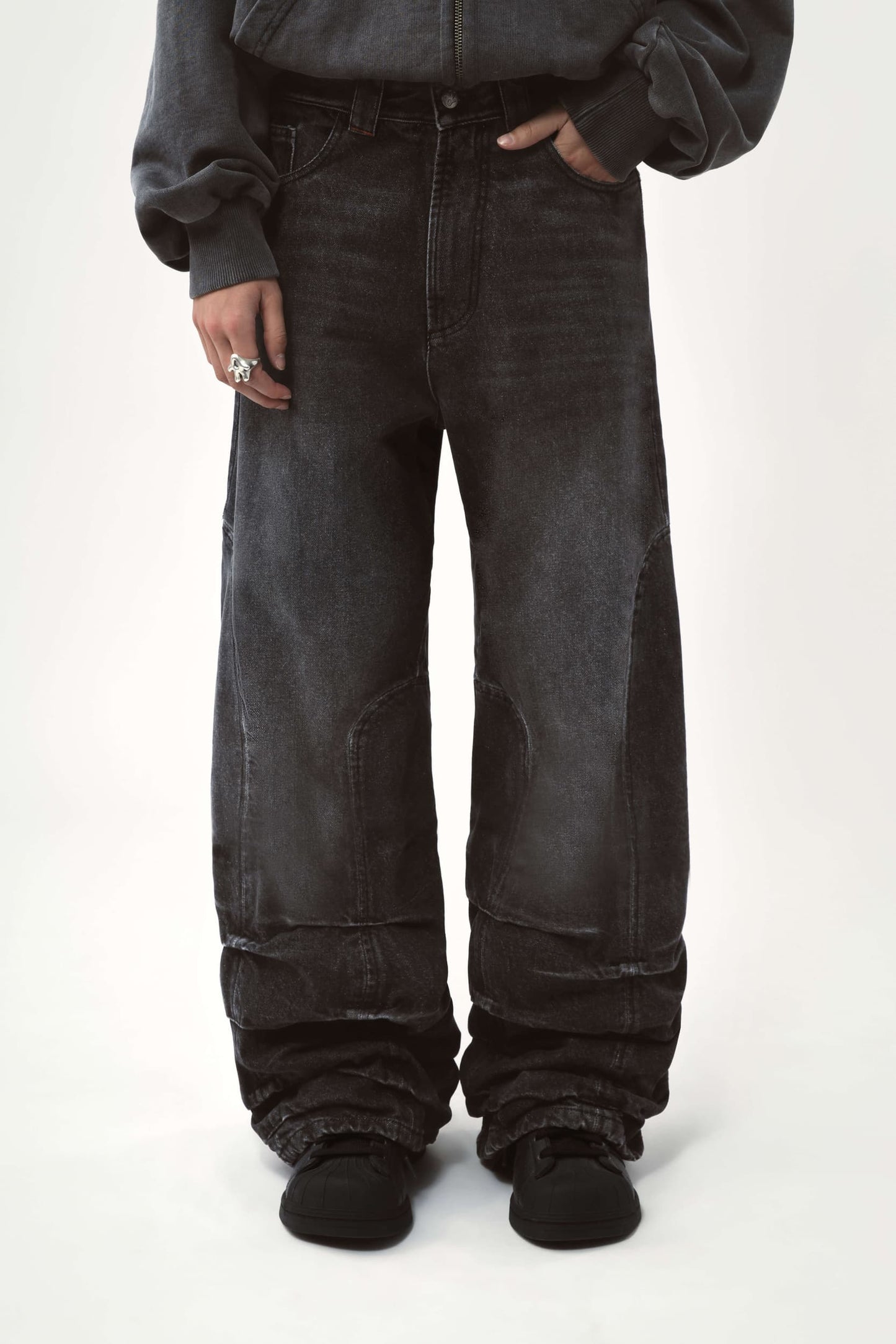 AVAVAV Smock Detailed Jeans Stonewash Black