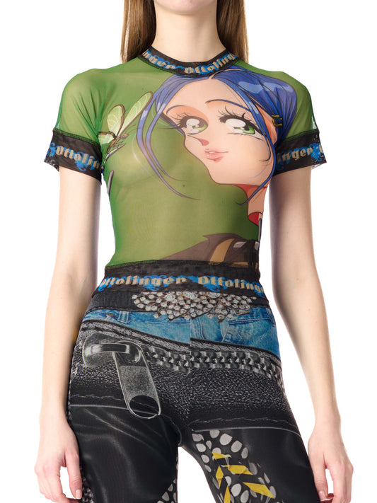 Ottolinger Mesh T-Shirt Print Green