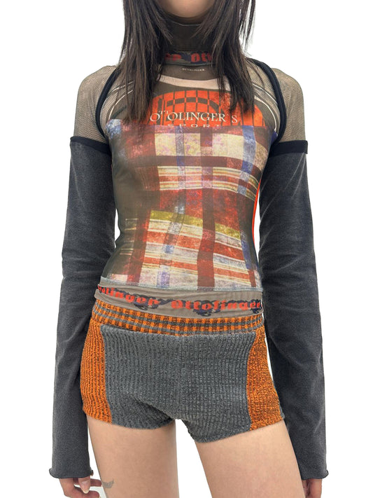 Ottolinger Mesh Longsleeve T-Shirt Racing Plaid Print