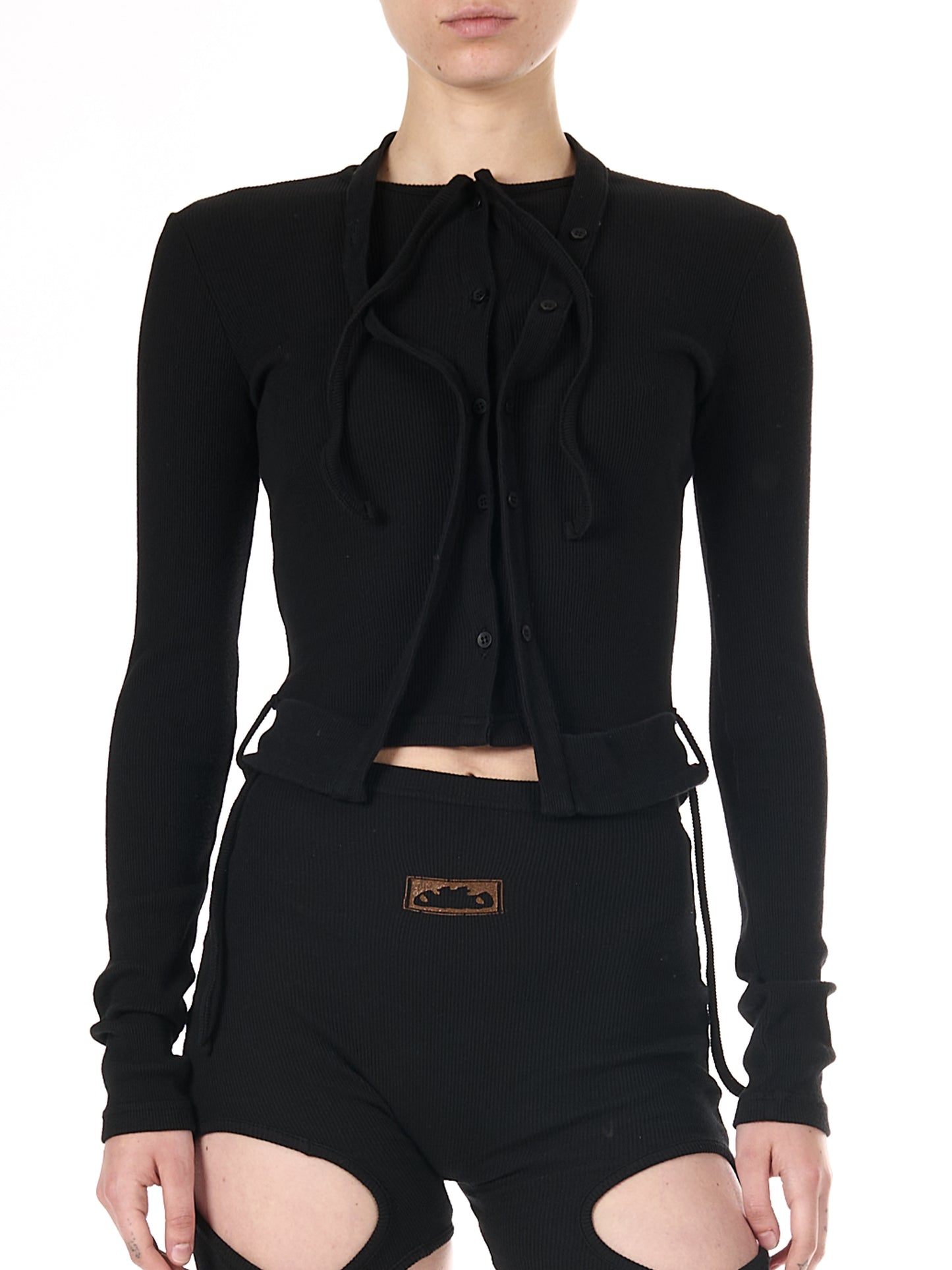 Ottolinger Double Closure Rib Cardigan Black